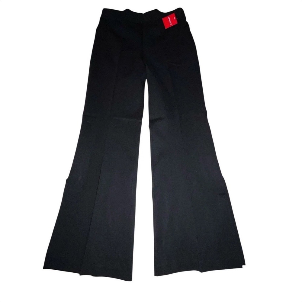 SPANX The Perfect Black Flare Pants Womens Size Large Split Hem Pull On NWT